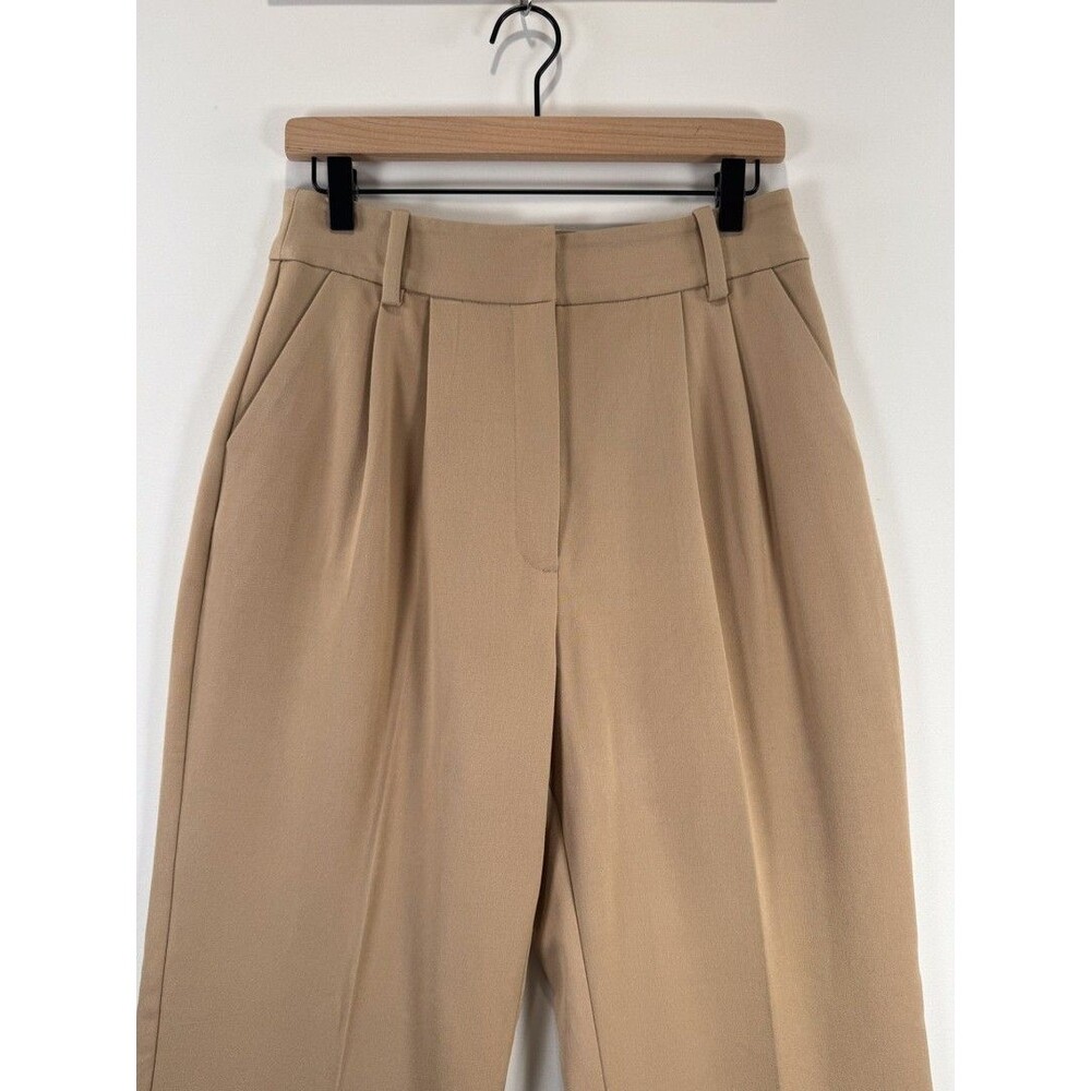 Favorite Daughter Womens Pants Brown Pleated High Rise Wide Leg Stretch Size 8 - Picture 8 of 11